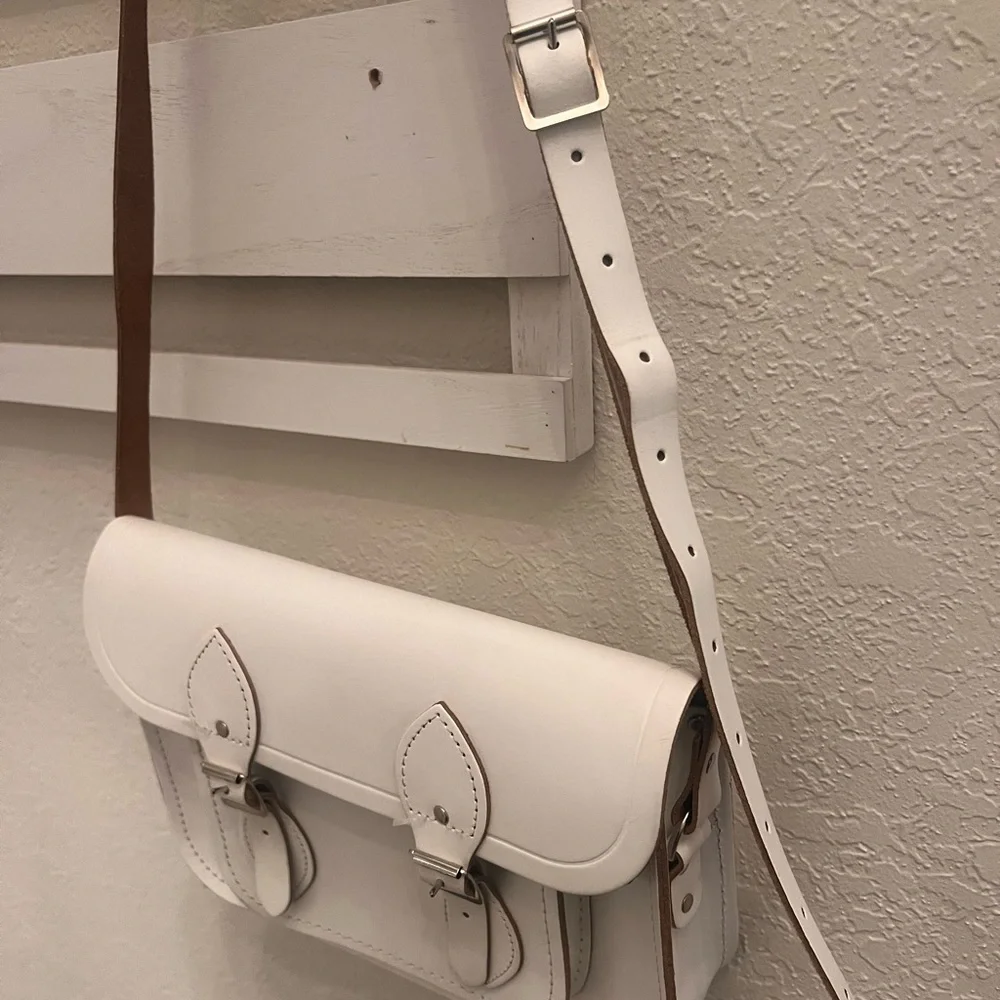 Cambridge Satchel Company White Leather Crossbody Satchel - Picture 9 of 14